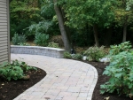 Stone Wall Along Sidewalk in Fishers