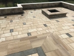 Stone Patio with Retaining Wall