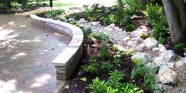 Landscaping with a Retaining Wall in Fishers